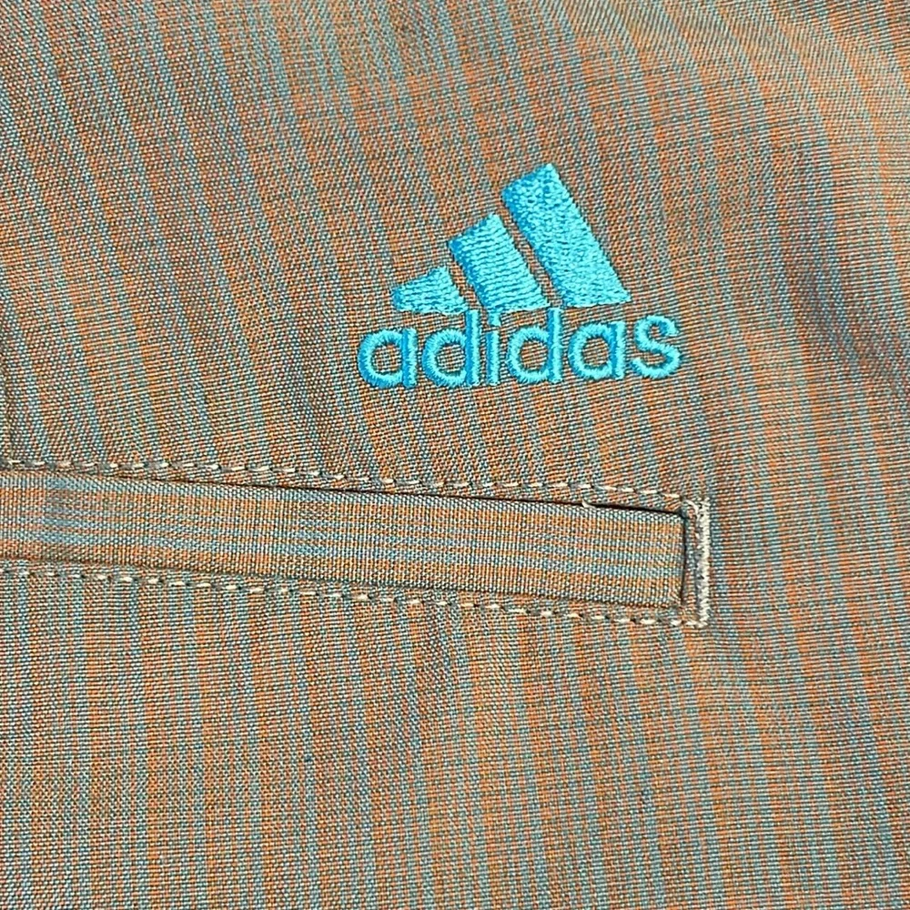 Adidas Men’s Golf Shorts‎ Tan and Blue Stripe Size 40